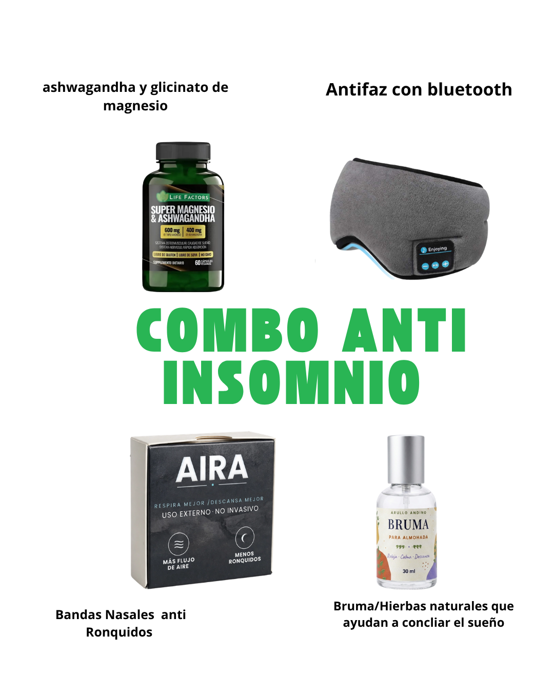 KIT  ANTI INSOMNIO 4 PRODUCTOS