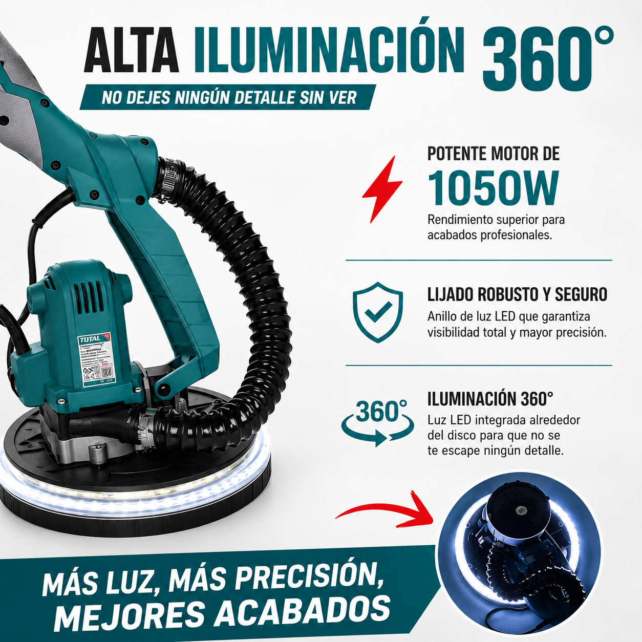 Lijadora de Pared y Techo Total 1050W Original